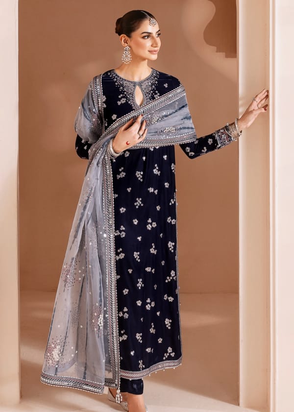 Jazmin | Navy Blue - Velvet Collection