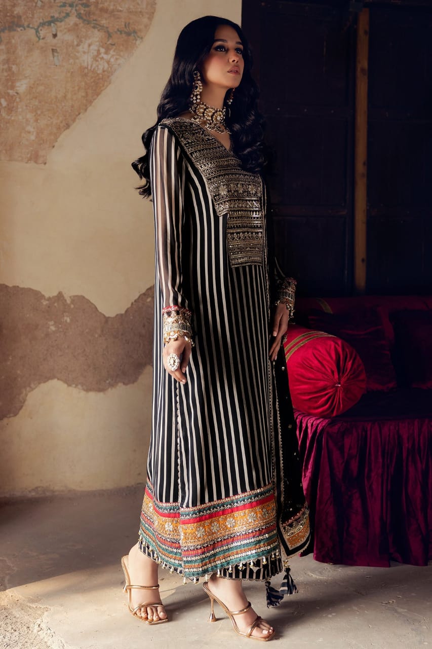 Charizma | Black - Digital Chiffon Embroidered Collection