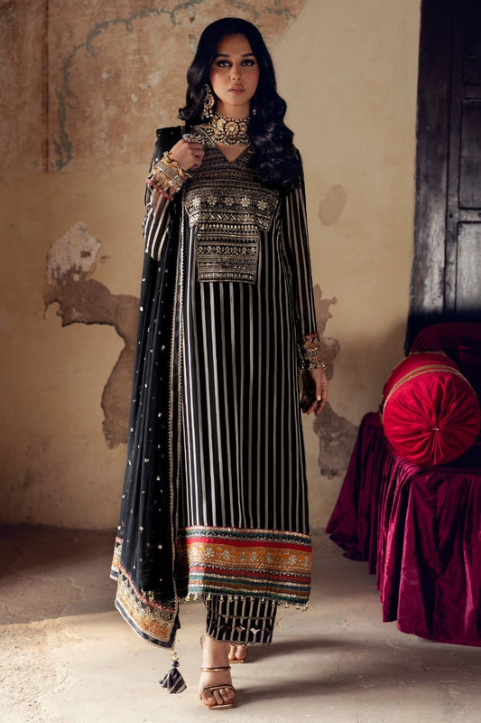 Charizma | Black - Digital Chiffon Embroidered Collection