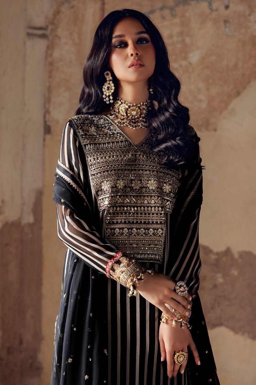 Charizma | Black - Digital Chiffon Embroidered Collection