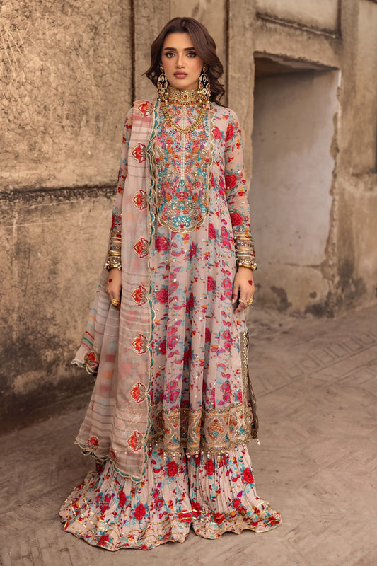 Charizma | Grey - Embroidered Digital Chiffon Collection