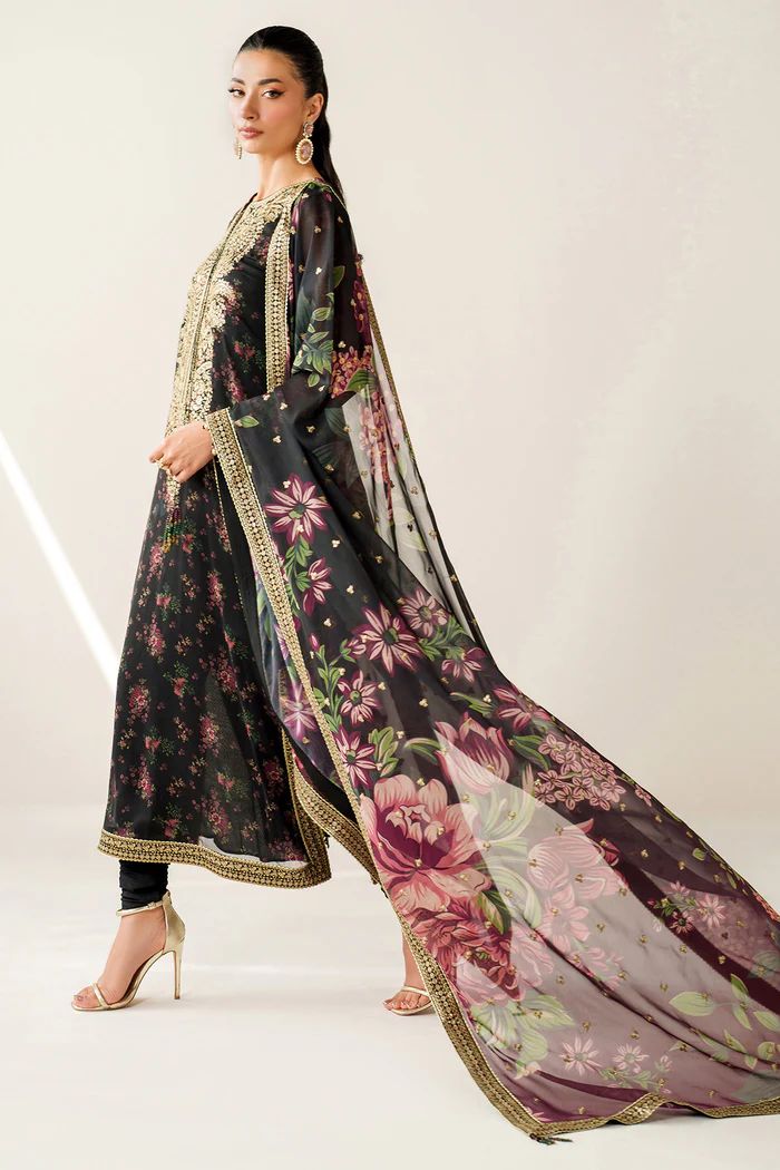 Jazmin | Black - Lawn Collection