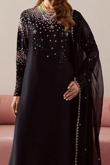 Vaniya | Black - Embroidered Velvet Collection