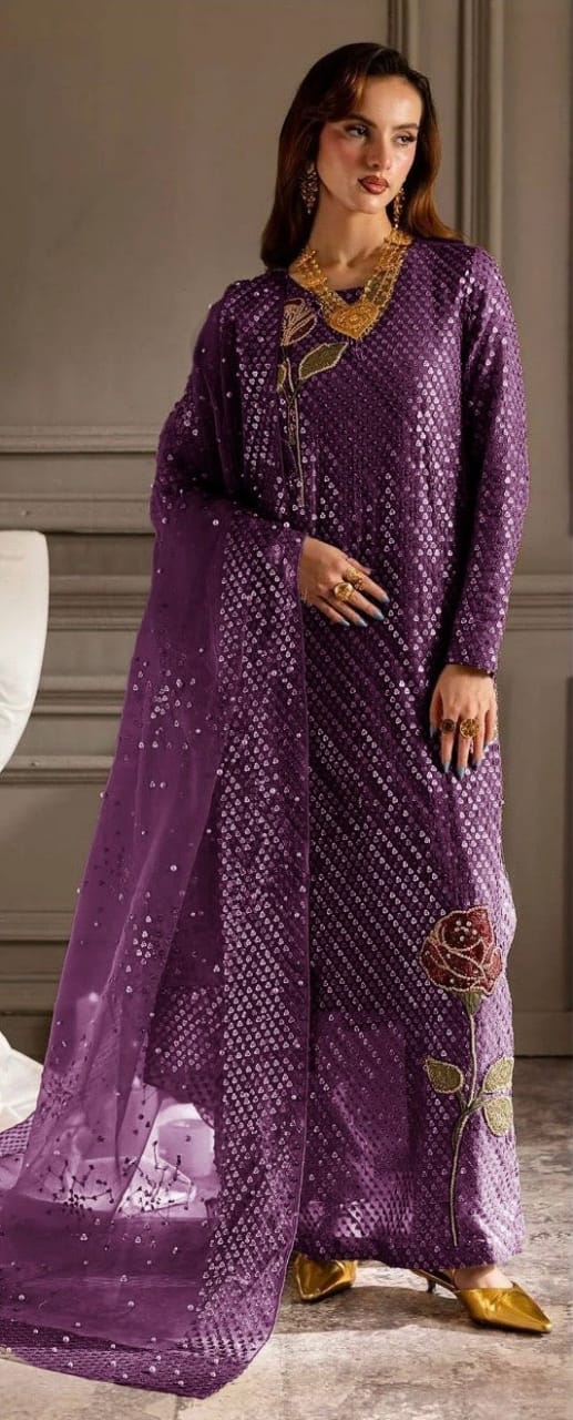 Nureh  | Purple - Fancy Chiffon Collection