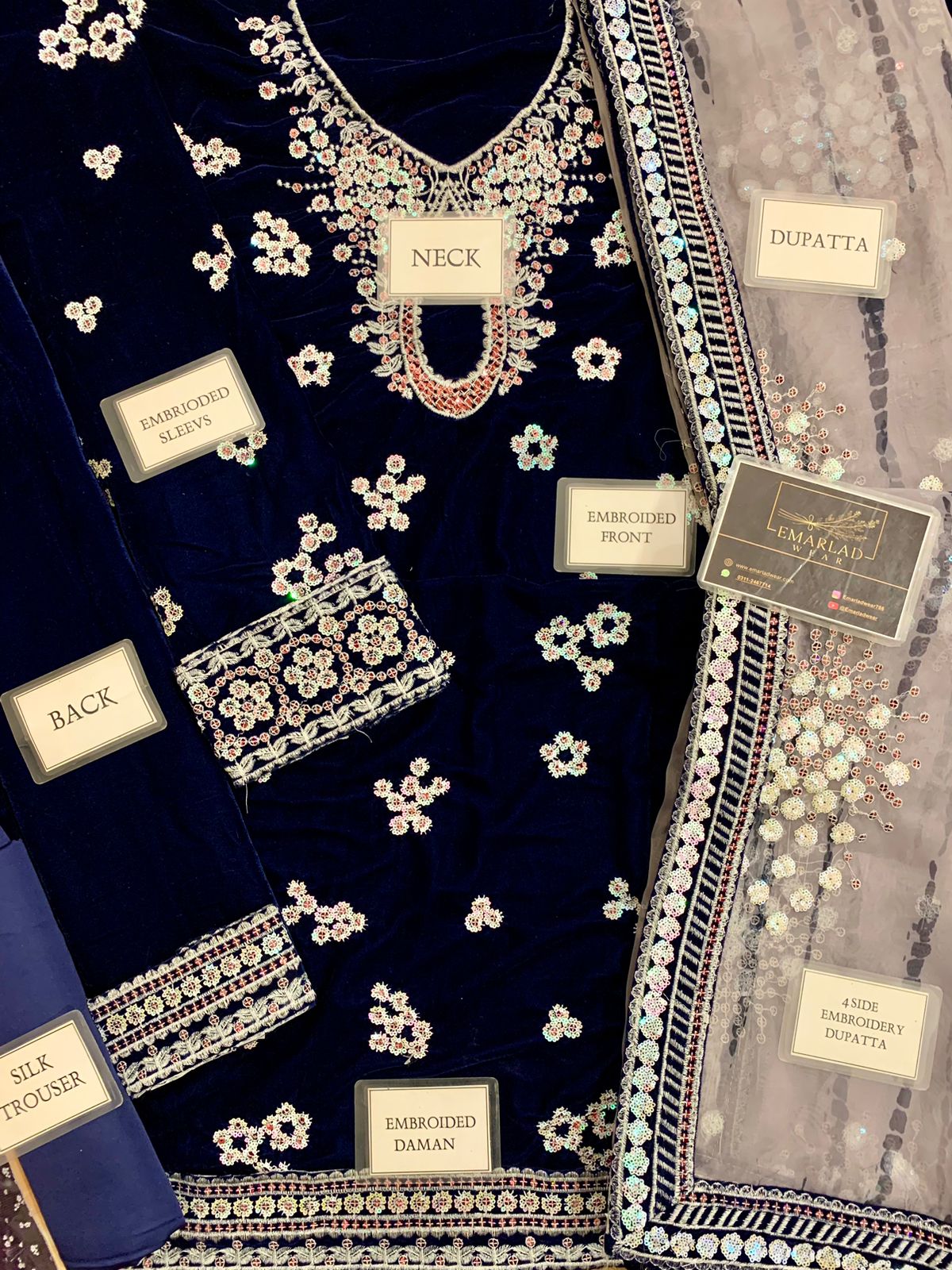Jazmin | Navy Blue - Velvet Collection