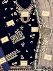 Jazmin | Navy Blue - Velvet Collection