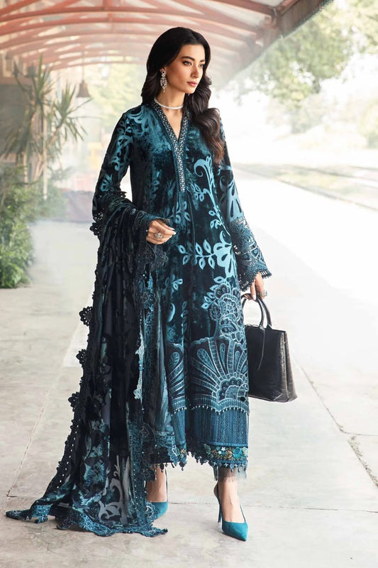 Maria B DL-1203 | Teal - Velvet Palachi Collection