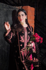 Aneela's Collection | Black - Embroidered Velvet Collection