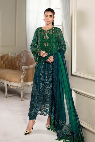 Maria B MPC-25-106 | Emerald Green - Chiffon Collection