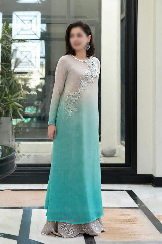 Lulusar | Sea-Green & Grey - Chiffon Collection