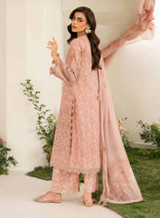Iznik | Peach - Lawn Printed Chikankari Embroidered Collection