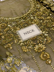 Charizma | Tie & die Mehndi with Grey - Chiffon Collection