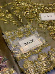 Charizma | Tie & die Mehndi with Grey - Chiffon Collection