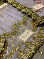 Charizma | Tie & die Mehndi with Grey - Chiffon Collection