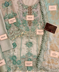 Maria B MPC-25-108 | Aqua - Chiffon Collection