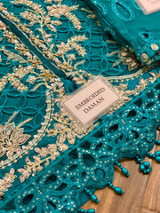 Maria B Green Wedding Collection Hand Work Organza Dress