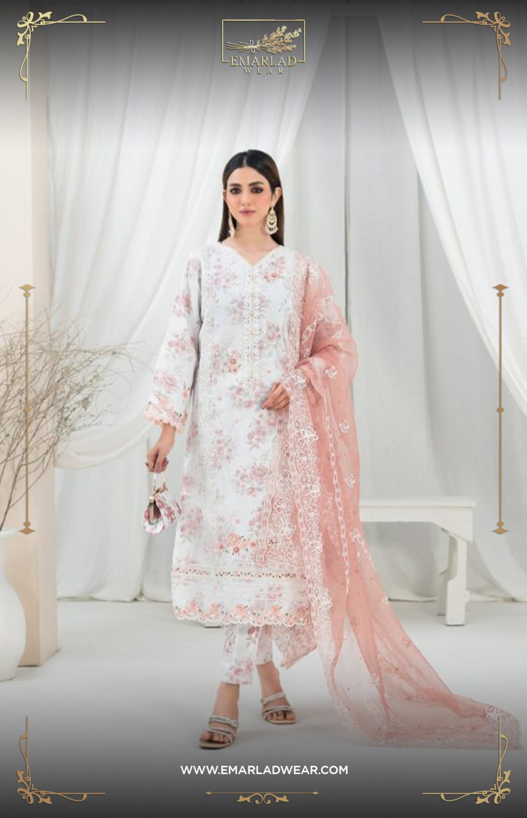 Mina Hassan Light Pink Party Wear Dress Sami Stitched Collection