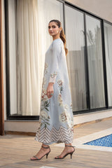Lulusar  Silver 3 Piece Silk Suit