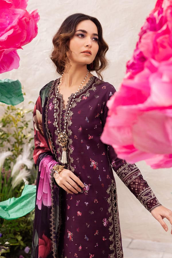 Iznik Magenta Full Suit Print New Arrival Embroidery Dress
