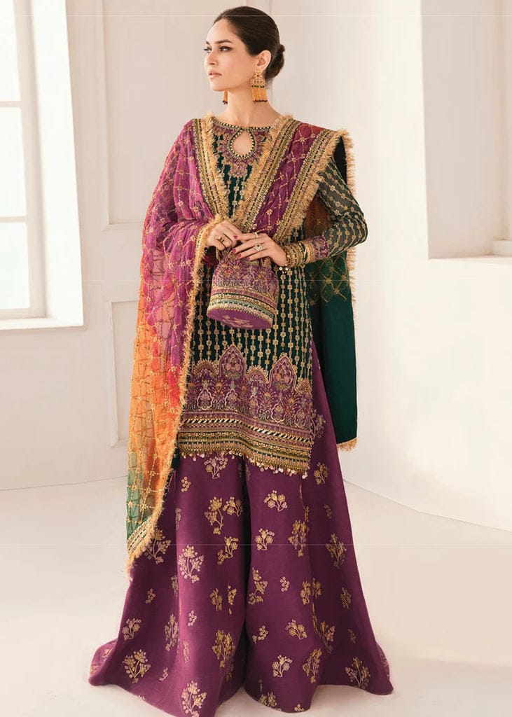 Baroque Seagreen Formal Collection Organza Gharara Dress