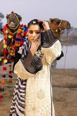 Riaz Arts Cream Festive Chikankari Collection 3PC