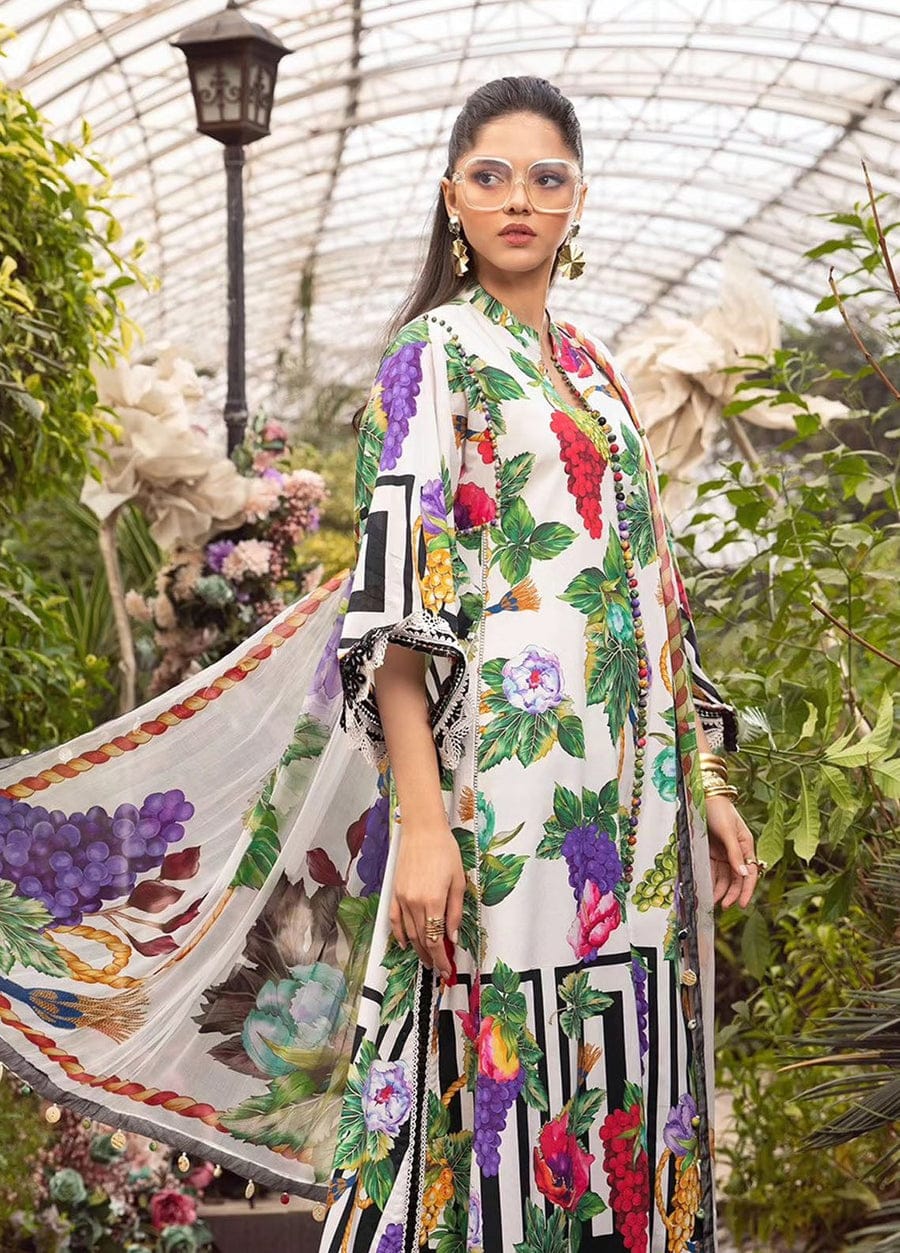 Maria B White & Multi Digital Emb New Arrival Lawn 3pc