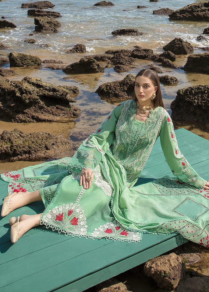 CRIMSON GREEN LUXURY CHIKANKARI EMB DRESS