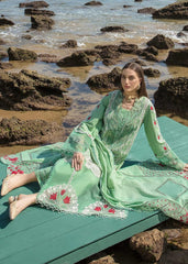 CRIMSON GREEN LUXURY CHIKANKARI EMB DRESS