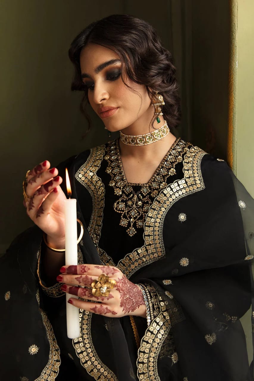 Baroque Black Formal Collection Velvet 3PC