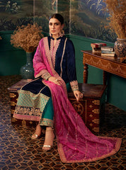 ZAINAB CHOTTANI VELVET FORMAL COLLECTION BLUE