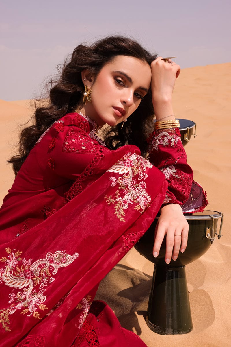 fitted lace wedding dress Qalamkar Red New Arrival Chikankari Embroidery Collection 3pc – Emarlad Wear