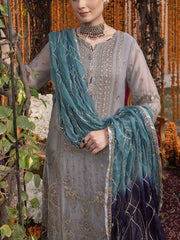 Adan libas | Grey & Zink - Embroidered Chiffon Collection
