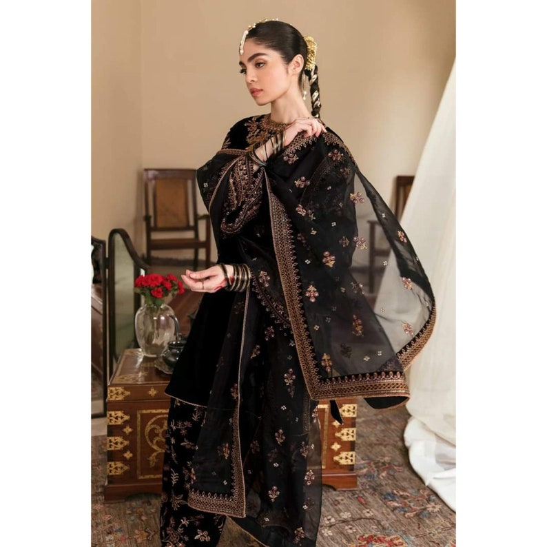 Baroque Black Formal Collection Velvet 3pc