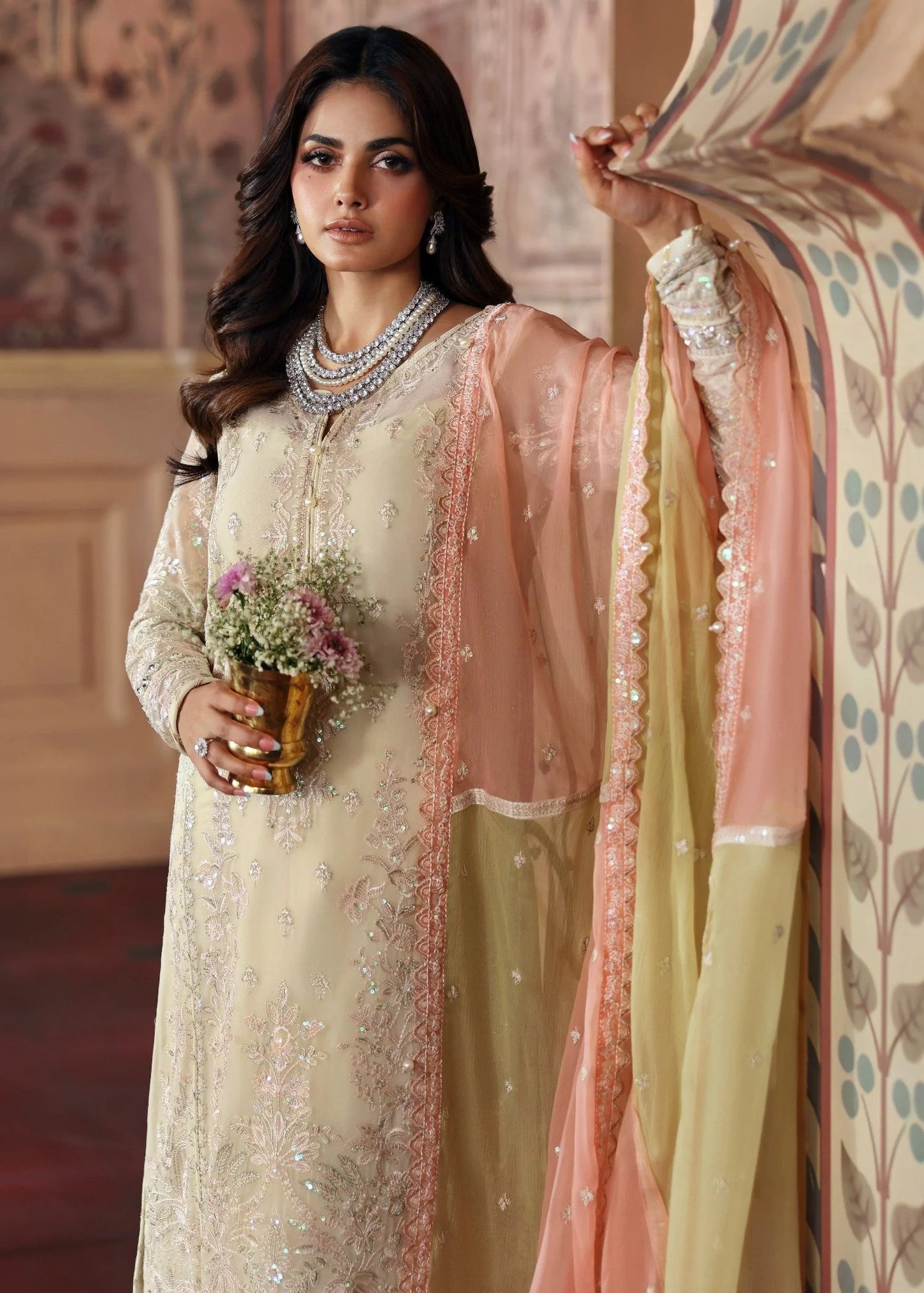 Gulaal | Pale Yellow - Chiffon Collection