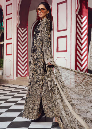 Maria B MPT-2702-B-25 | Cheeta Print Brown - Silk Collection
