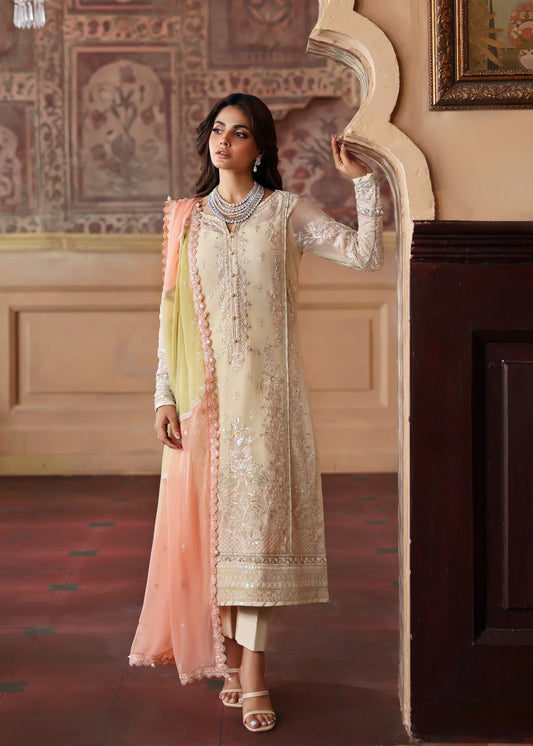 Gulaal | Pale Yellow - Chiffon Collection