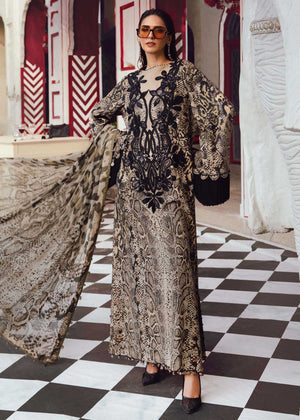 Maria B MPT-2702-B-25 | Cheeta Print Brown - Silk Collection