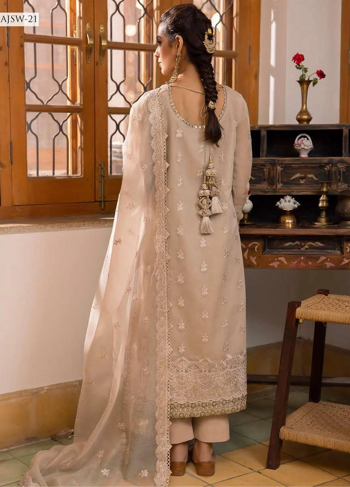 Asim Jofa Embroidered Cotton Suits 3 Piece Luxury Festive Collection