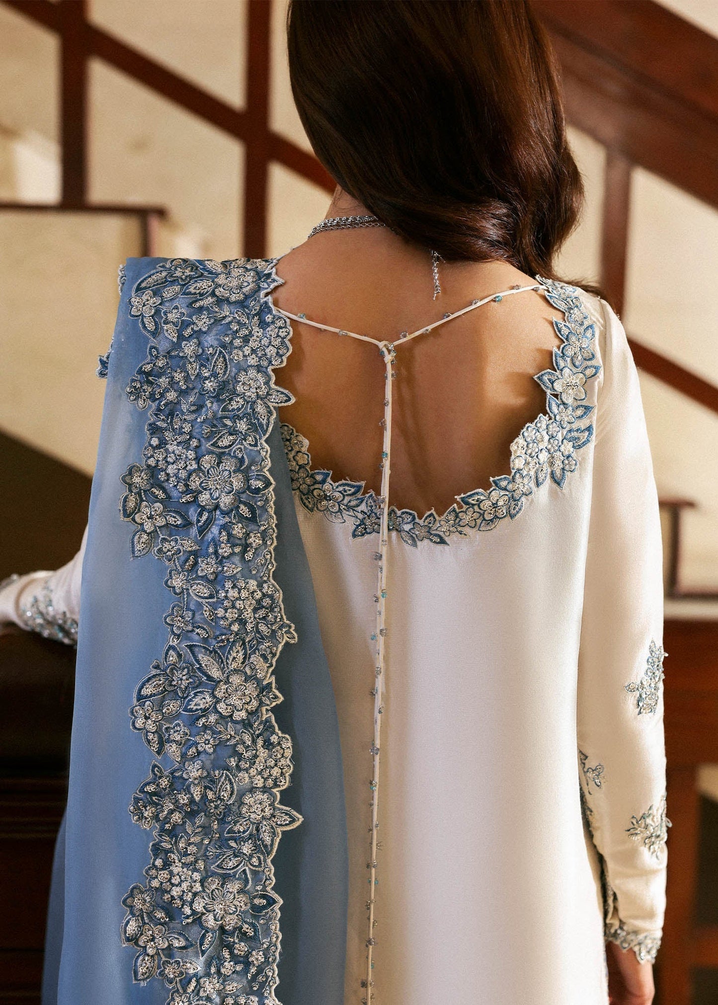 Hussain Rehar | Off-White - Raw Silk Embroidered Collection