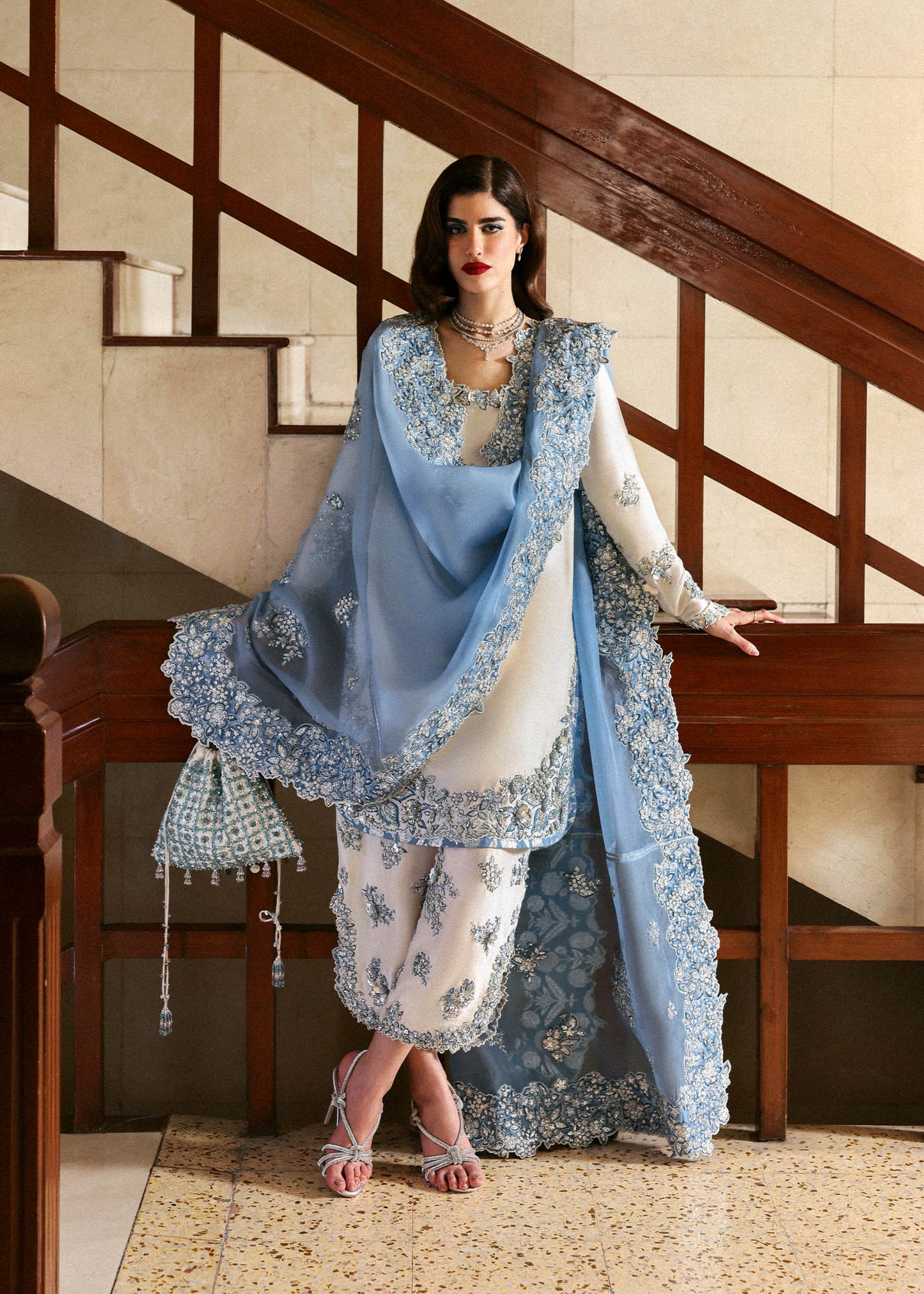 Hussain Rehar | Off-White - Raw Silk Embroidered Collection