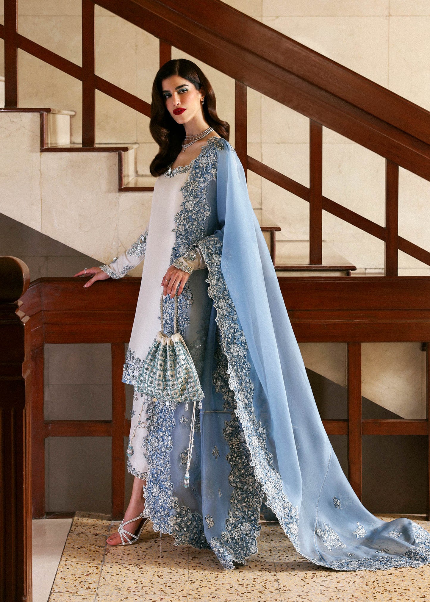 Hussain Rehar | Off-White - Raw Silk Embroidered Collection